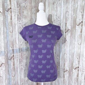 Lost Short Sleeve Graphic Tee | Purple | Crew Neck | Small | Novelty | Y2K